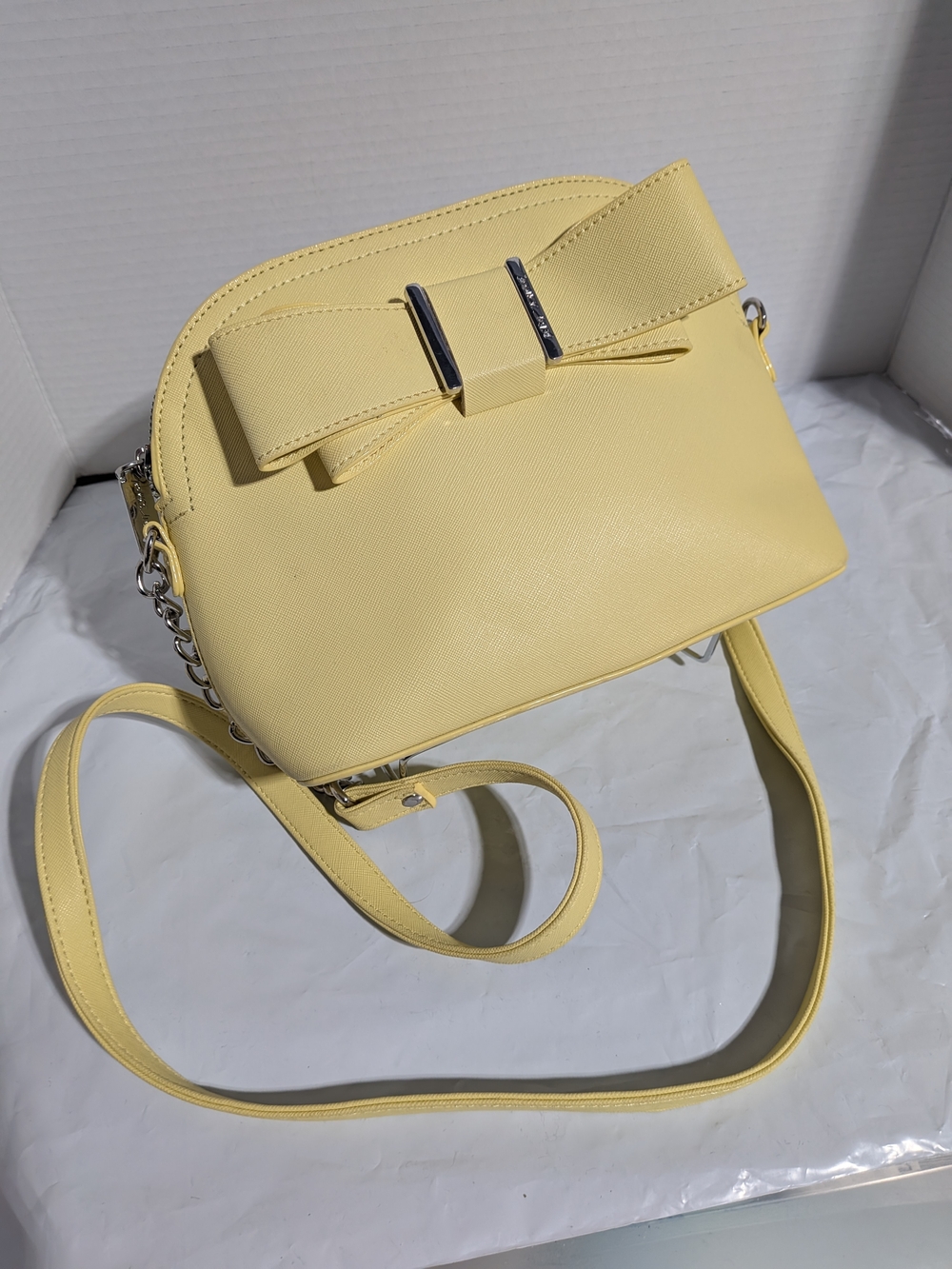 Betsey Johnson Pale Yellow Bow Crossbody Bag